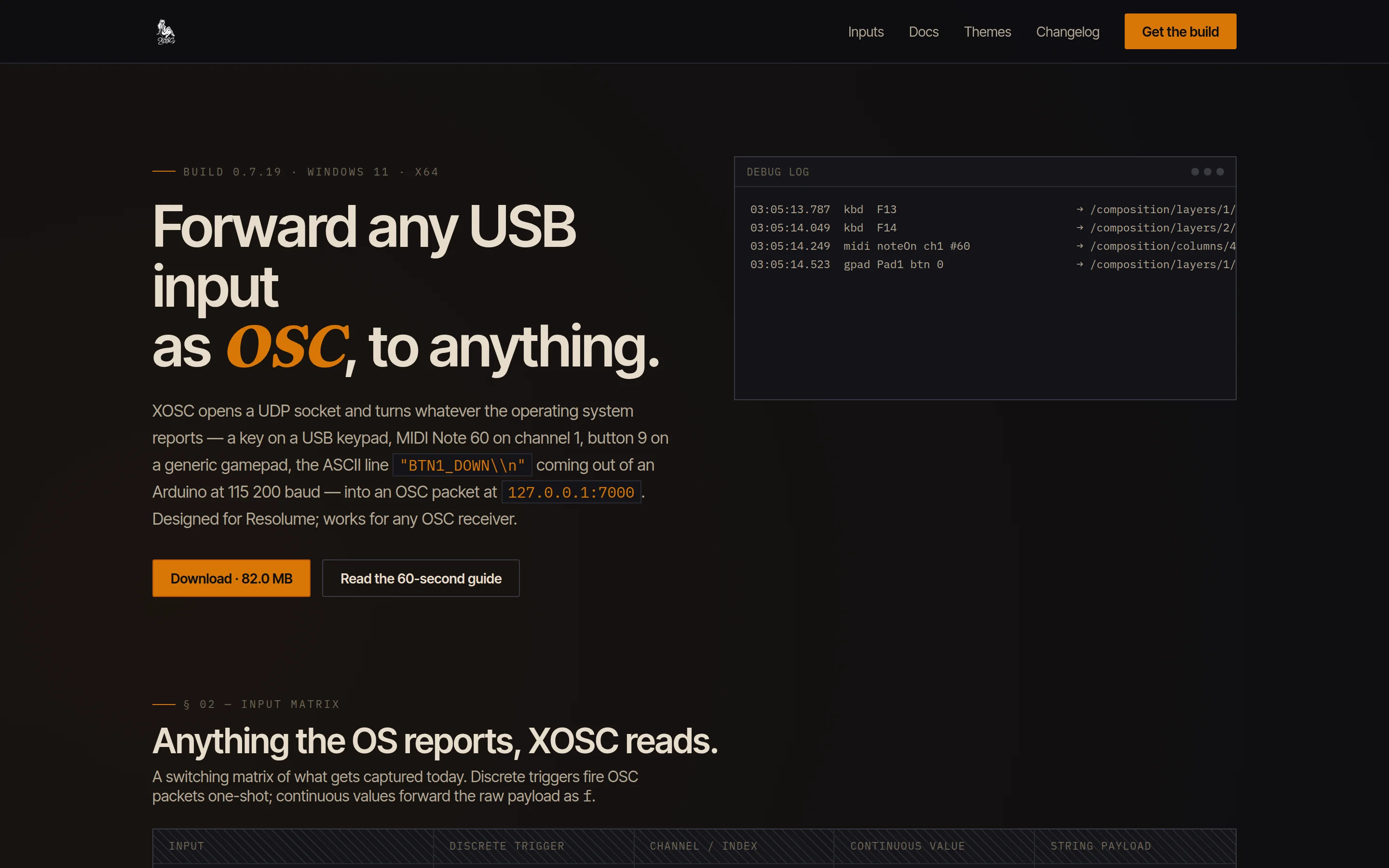 XOSC — Forward any USB input — keyboard, MIDI, gamepad, serial — as OSC, to anything.
